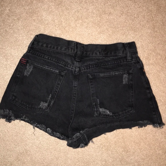 Black BDG Cheeky Denim Shorts - Picture 2 of 4
